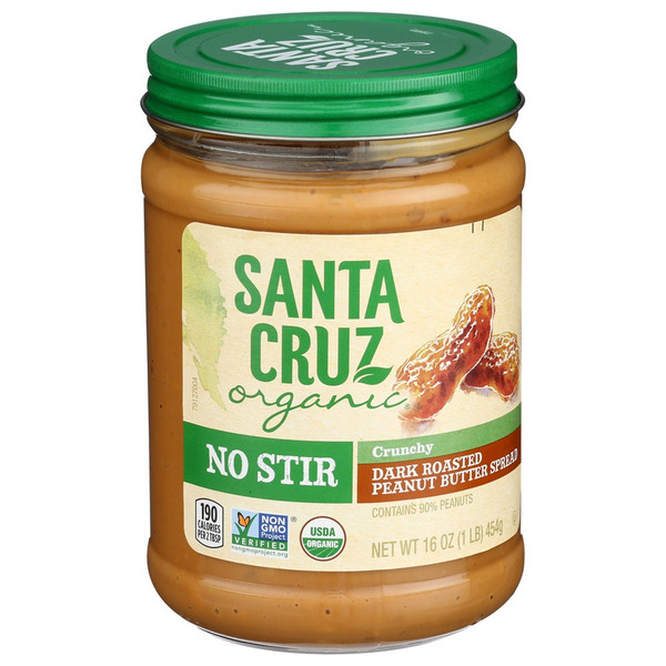 Nut Butters & Fruit Spreads Santa Cruz Organic Peanut Butter Spread, Dark Roasted, Crunchy, No Stir hero