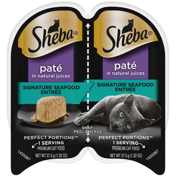 SHEBA PERFECT PORTIONS Wet Cat Food Pate, Signature Seafood Entree hero