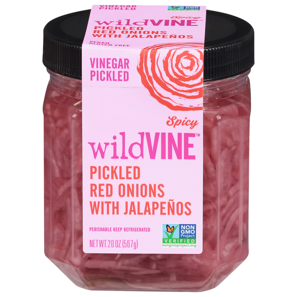 Fresh Vegetables WildVine Pickled Red Onions, with Jalapenos, Spicy, Vinegar Pickled hero