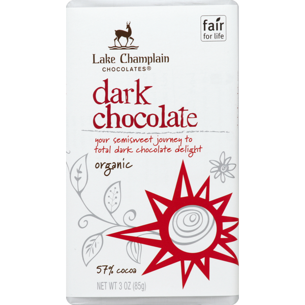 Candy & Chocolate Lake Champlain Chocolates Dark Chocolate, Organic, 57% Cocoa hero