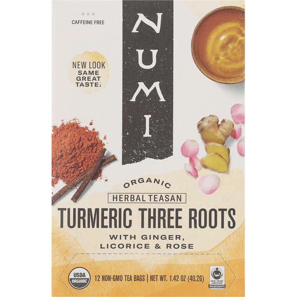 Tea Numi Organic Turmeric Tea, Three Roots hero