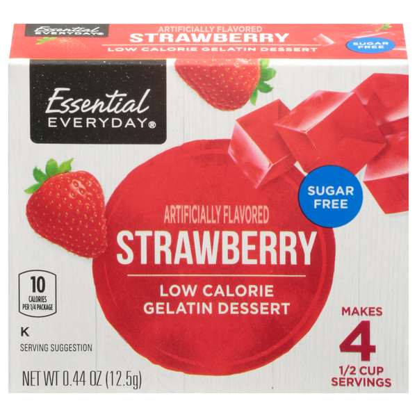 Doughs, Gelatins & Bake Mixes Essential Everyday Gelatin Dessert, Low Calorie, Strawberry hero