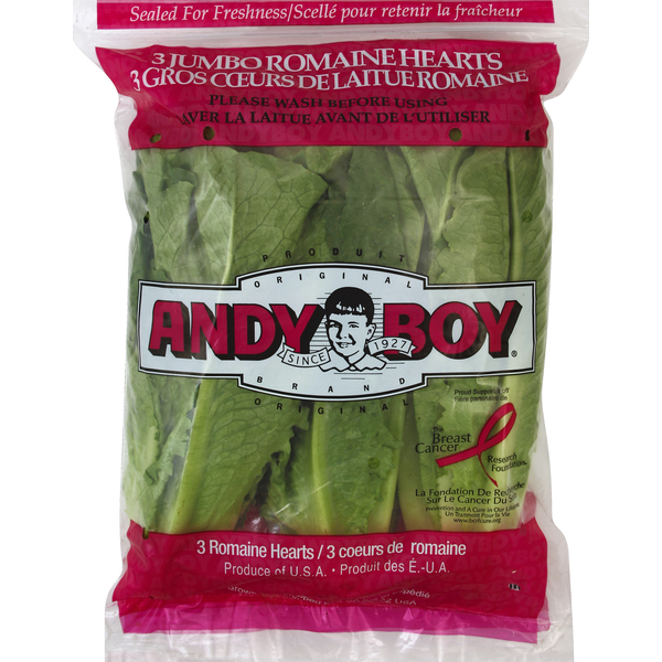 Fresh Vegetables Andy Boy Romaine Hearts, Jumbo hero