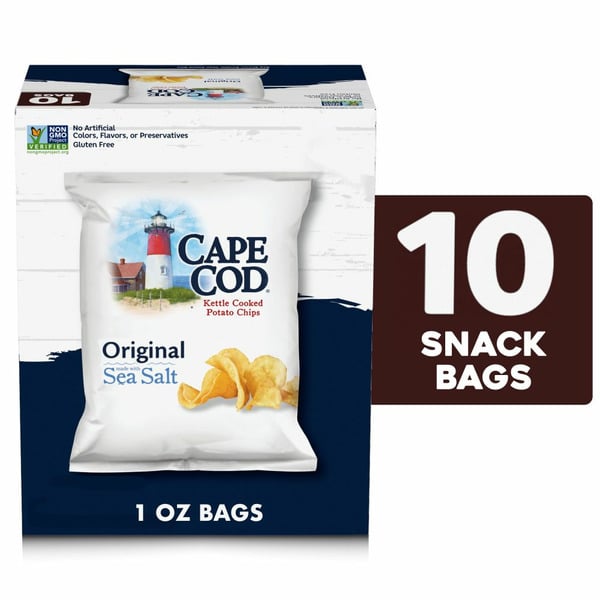 Chips & Pretzels Cape Cod Original Kettle Cooked Potato Chips, Snack Bags hero