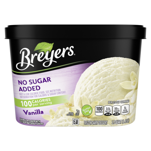 Ice Cream, Novelties & Ice Breyers Frozen Dairy Dessert No Sugar Added Vanilla hero