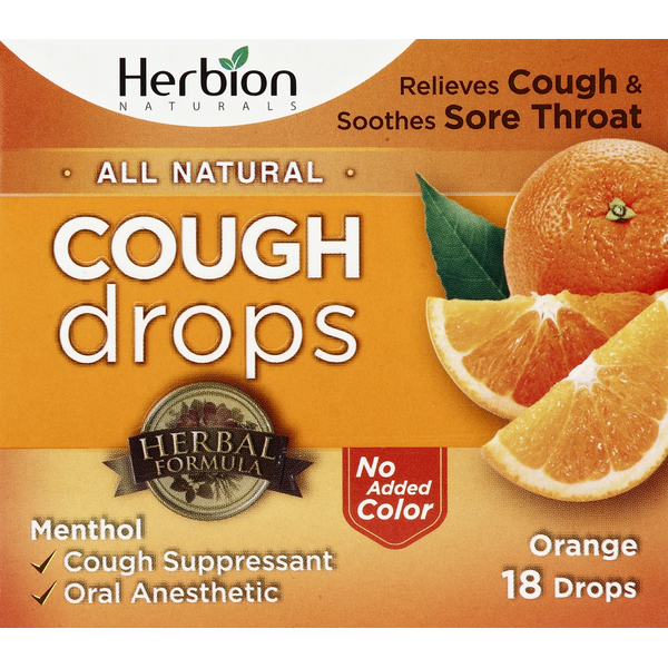 Oral Hygiene Herbion Cough Drops, Orange hero