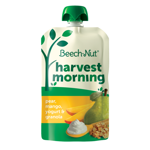 Baby Food & Formula Beech-Nut Harvest Morning Pouch, Pear, Mango, Yogurt, Granola hero