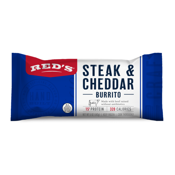 Frozen Meals Red's Burrito, Steak & Cheddar hero