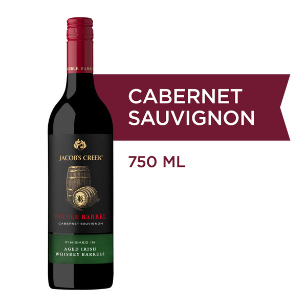 Red Jacob's Creek Double Barrel Cabernet Sauvignon Red Wine 750mL, 14% ABV hero