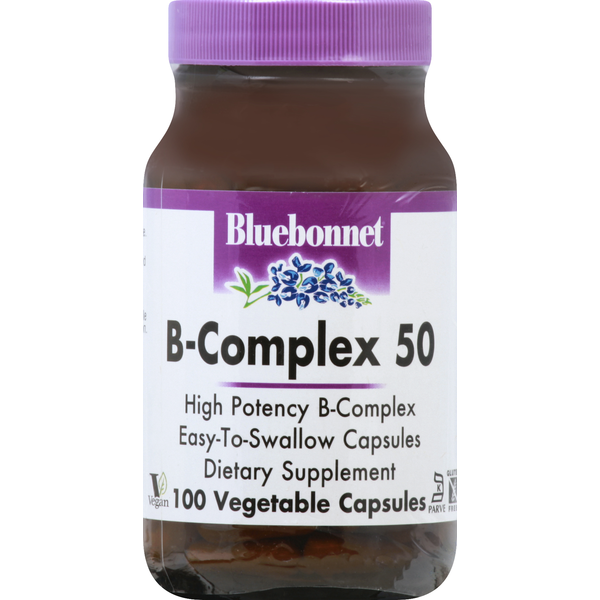 Vitamins & Minerals Bluebonnet Vitamin B-Complex, 50, Vegetable Capsules hero