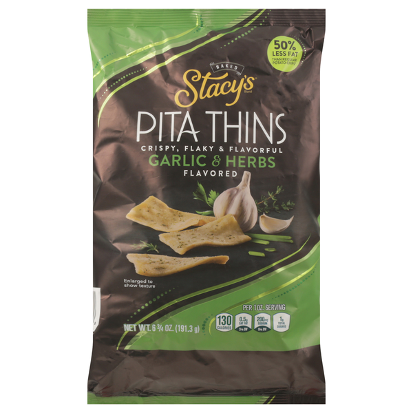 Chips & Pretzels Stacy's Pita Thins, Garlic & Herbs hero