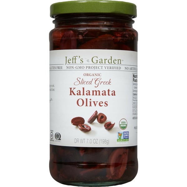 Pickled Goods & Olives Jeff's Garden Organic Sliced Greek Kalamata Olives hero