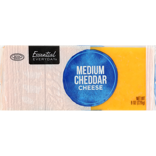 Packaged Cheese Essential Everyday Cheese, Medium Cheddar hero