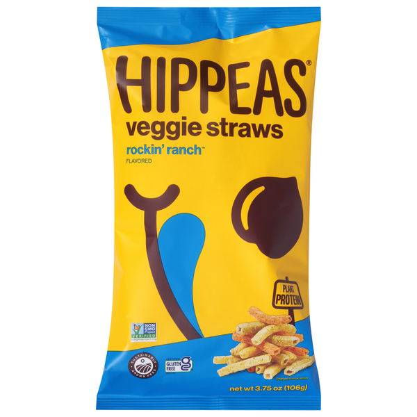 Chips & Pretzels HIPPEAS Veggies Straws, Rockin' Ranch Flavored hero