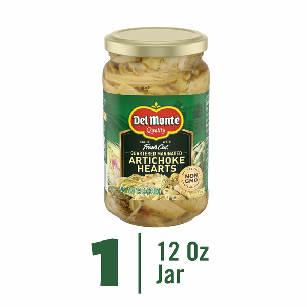 Canned Fruit & Applesauce Del Monte Quartered Marinated Artichoke Hearts hero