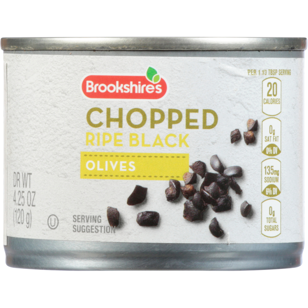 Pickled Goods & Olives Brookshire's Olives, Chopped, Ripe Black hero