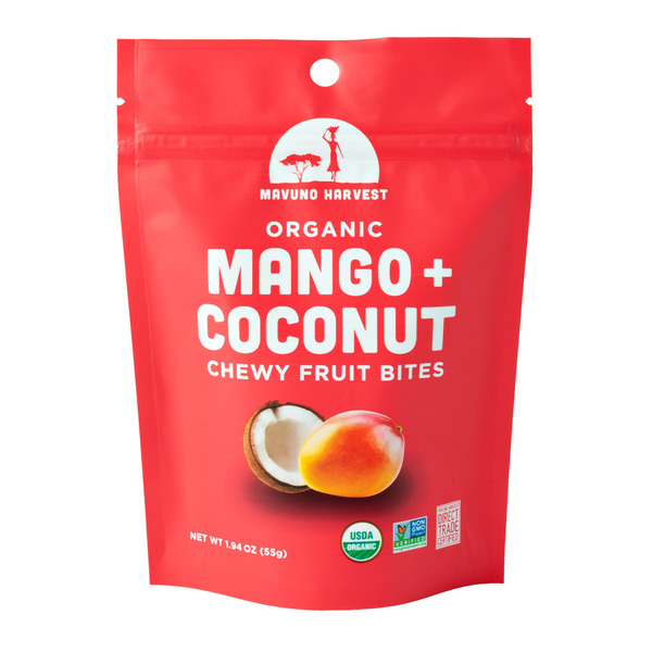 Fruit & Vegetable Snacks Mavuno Harvest Organic Mango & Coconut Fruit Bites hero