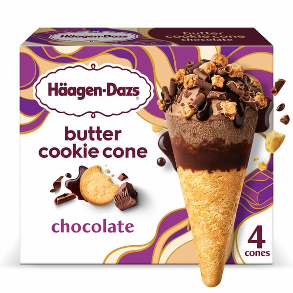 Ice Cream & Ice Haagen-Dazs Chocolate Ice Cream Butter Cookie Cone hero