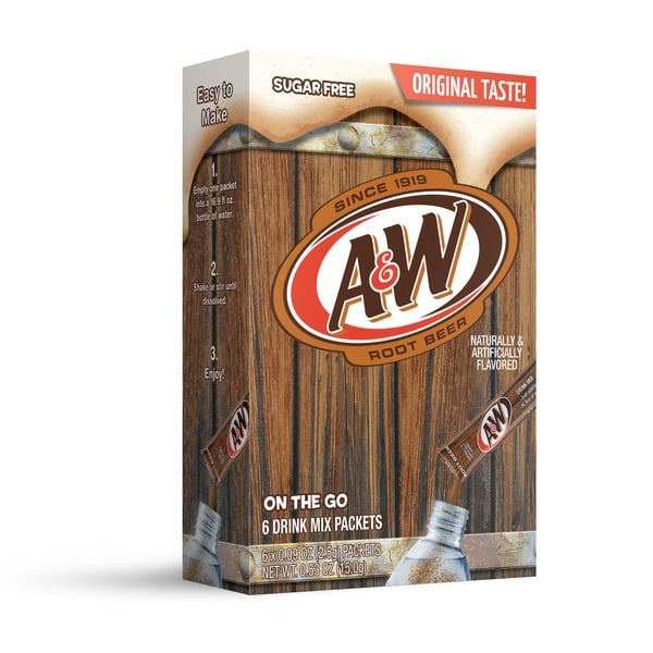 Cocoa & Drink Mixes A&W Drink Mix Packets, Sugar Free, Root Beer, On the Go hero