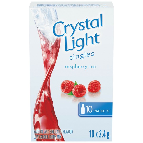 Juice & Nectars Crystal Light Singles, Raspberry Ice hero