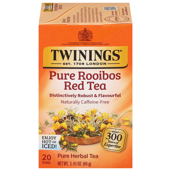 Tea Bags and Mixes Twinings Pure Herbal Tea, Caffeine-Free, Pure Rooibos Red Tea, Tea Bags hero