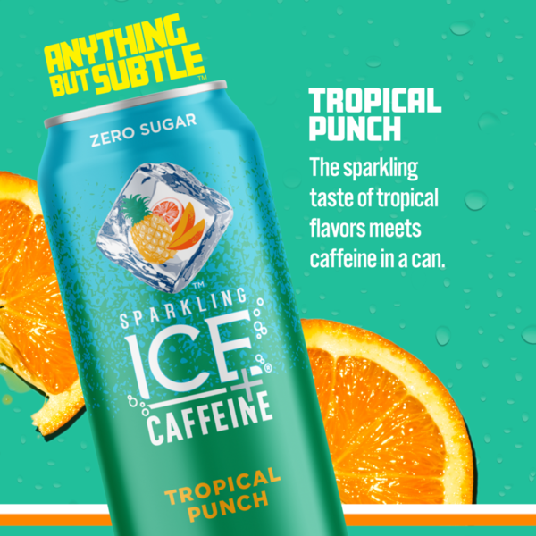 Juice & Nectars Sparkling Ice® +Caffeine Sparkling Ice® Plus Caffeine Orange Passion Fruit Sparkling Water, Zero Sugar hero