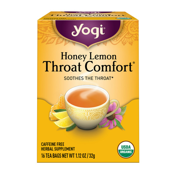 Tea Yogi Tea Herbal Tea, Honey Lemon Throat Comfort, Caffeine Free hero