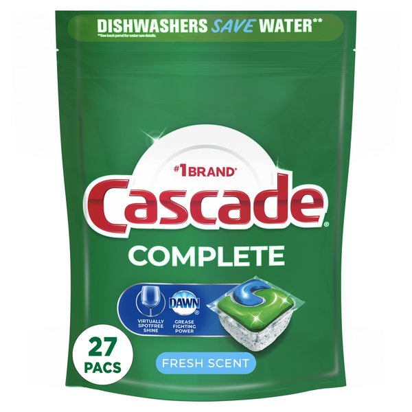 Dish Detergents Cascade Complete Dishwasher Pods, Fresh hero