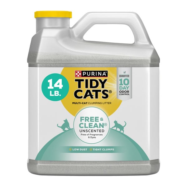 Cat Food & Care Purina Tidy Cats Clumping Cat Litter, Free & Clean Unscented Multi Cat Litter hero