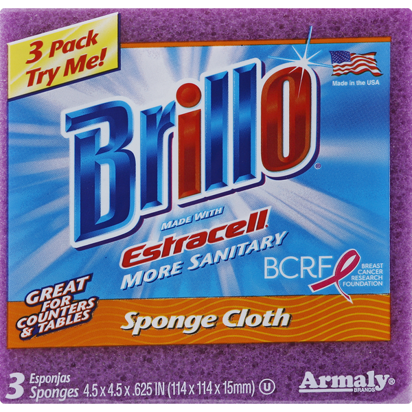 Cleaning Products Brillo Sponge Cloth, 3 Pack hero