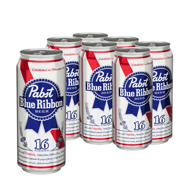 Big Brewery Lager Pabst Blue Ribbon Blue Ribbon Beer, Cans hero