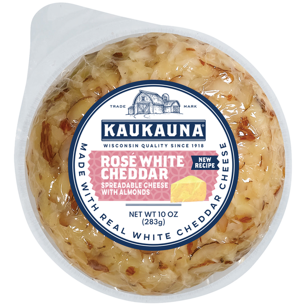 Specialty Cheeses Kaukauna Rose White Cheddar Spreadable Cheese with Almonds hero