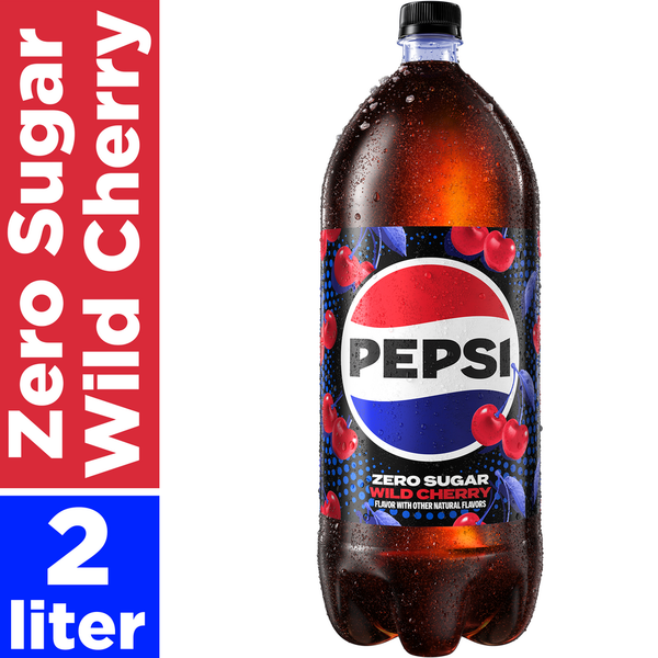 Soft Drinks Pepsi Cola, Zero Sugar, Wild Cherry hero