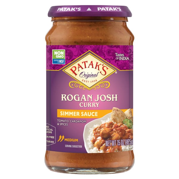 Patak's Rogan Josh Curry Indian Simmer Sauce, Medium hero