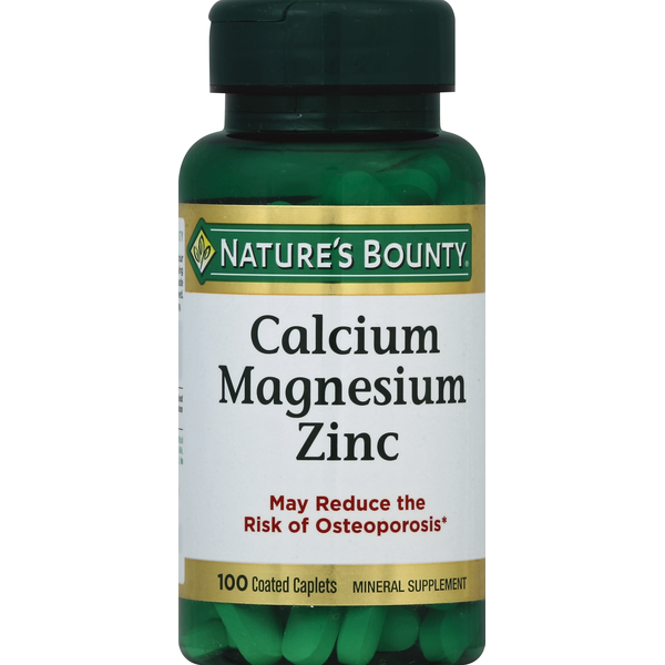 Vitamins & Supplements Nature's Bounty Calcium Magnesium Zinc, Coated Caplets hero