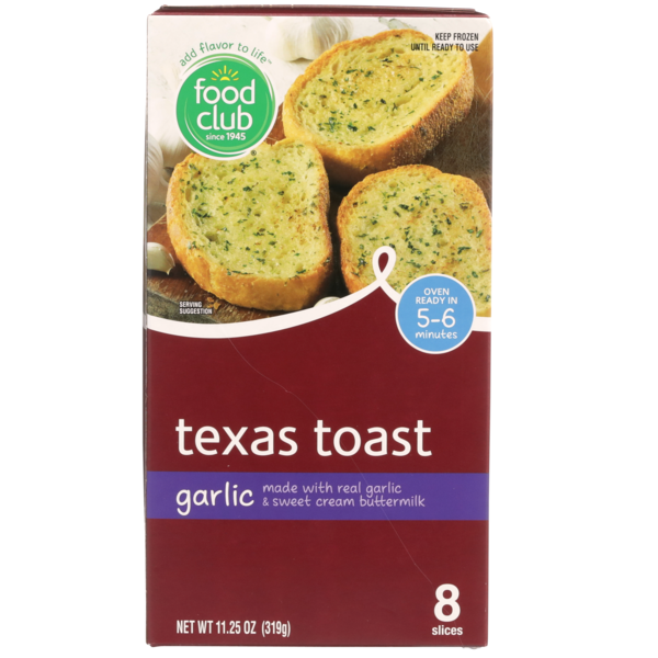 Frozen Breads & Doughs Food Club Garlic Texas Toast hero