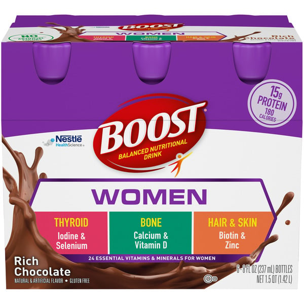 Protein & Meal Replacements BOOST Balanced Nutritional Drink, Rich Chocolate, Women hero