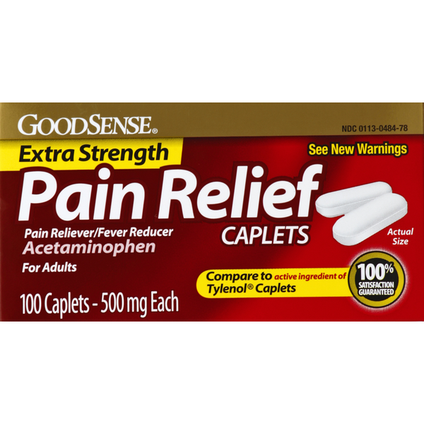 First Aid Good Sense Pain Reliever/Fever Reducer, Acetaminophen, Extra Strength, Caplets hero