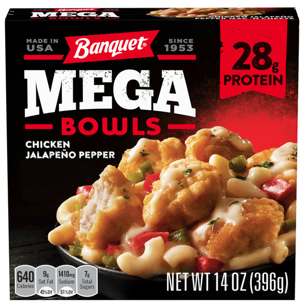 Frozen Meals Banquet Chicken Jalapeno Pepper Mac 'N Cheese, Frozen Meal hero