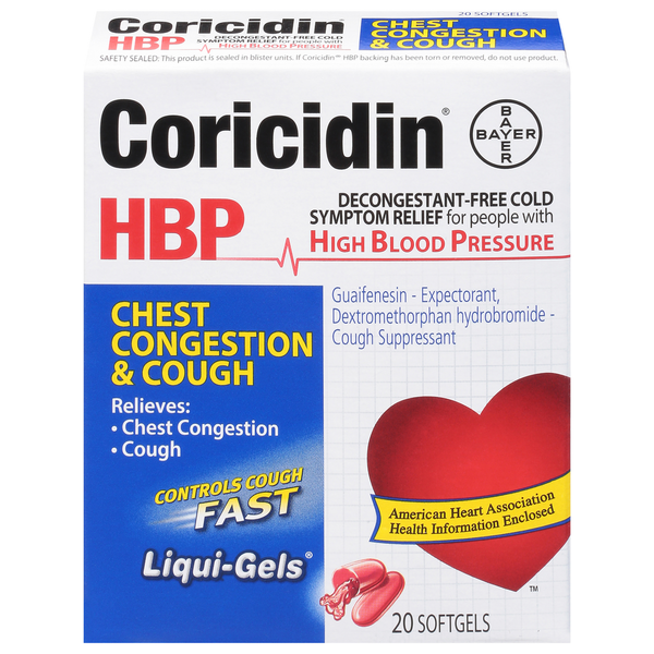 Cold, Flu & Allergy Coricidin Chest Congestion & Cough, Softgels hero