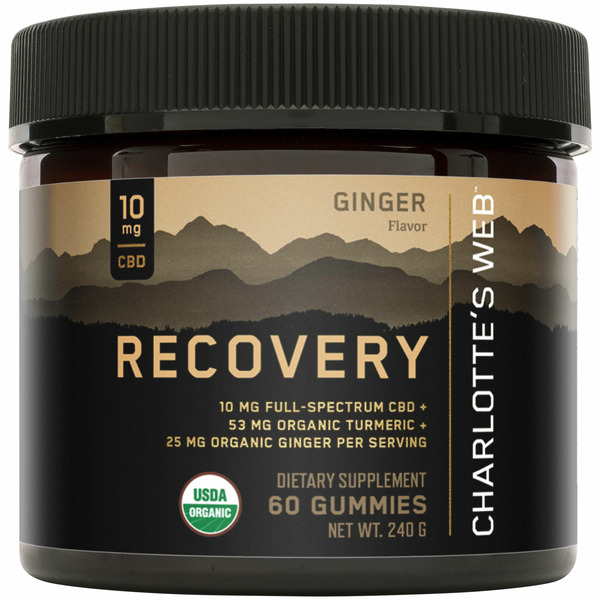 Fish Oil & Omegas Charlotte's Web Hemp Extract-Infused, 10 mg, Recovery, Gummies, Ginger, Jar hero