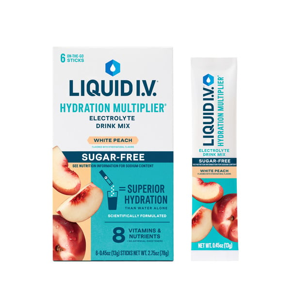 Liquid I.V. Electrolyte Drink Mix, Sugar-Free, White Peach hero