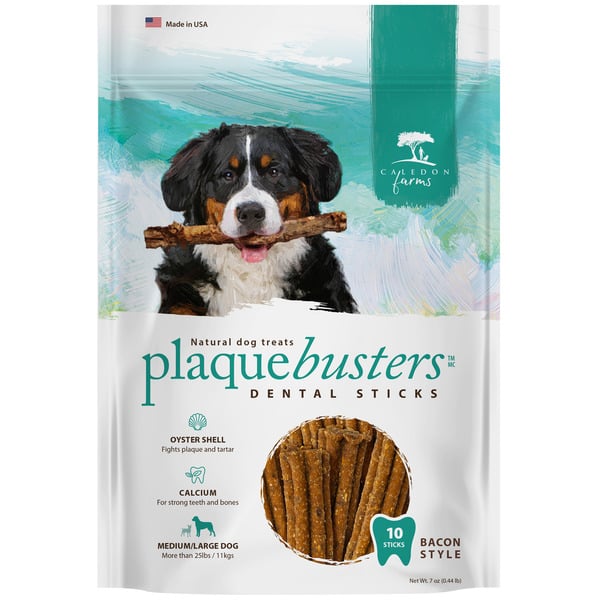 Dog Food & Care Caledon Farms Plaque Busters Dental Sticks Bacon Dog Treats hero