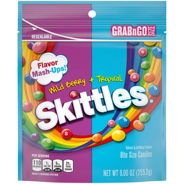 Candy & Chocolate Skittles Flavor MashUps Wild Berry and Tropical Chewy Candy Grab N Go hero