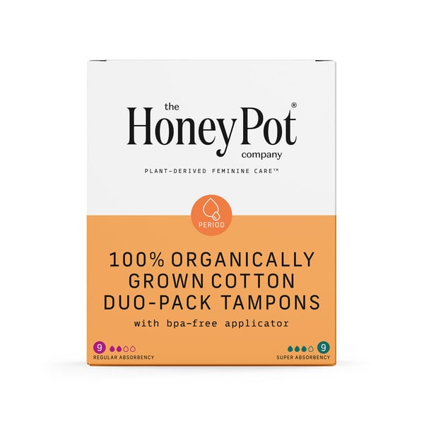 Feminine Care The Honey Pot Company Organic Cotton Duo-Pack, BPA-Free Applicator Tampons hero