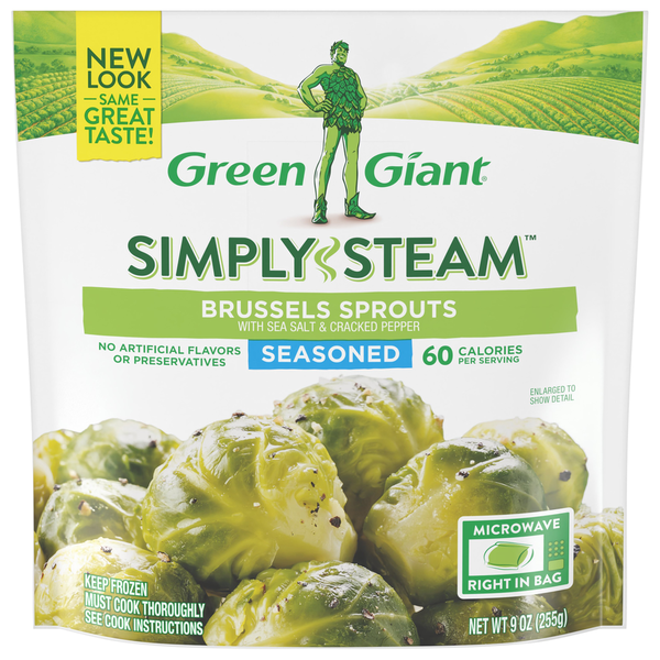 Frozen Produce Green Giant Simply Steam Brussels Sprouts, Seasoned Frozen Vegetables hero