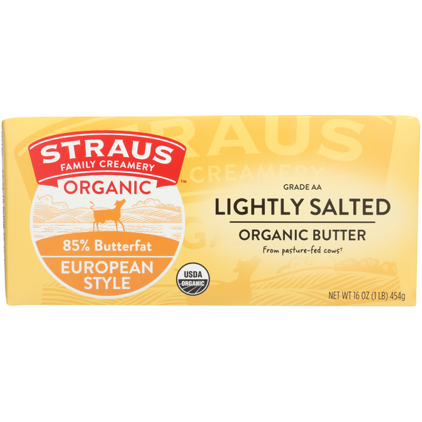 Butter Straus Family Creamery  Organic European Style Lightly Salted Butter hero