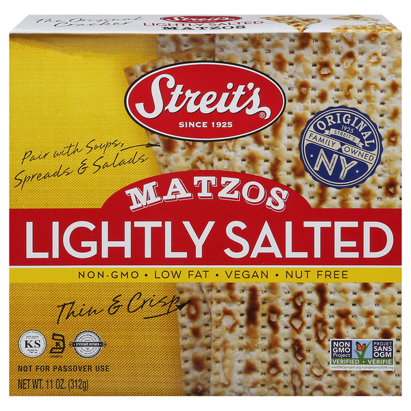 Kosher Foods Streit's Matzos, Lightly Salted hero