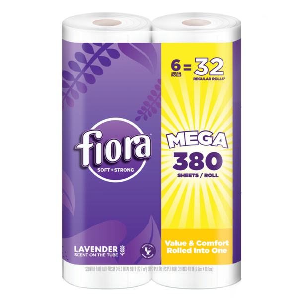 Paper Goods Fiora Lavender Scented Toilet Paper, new MEGA Rolls hero