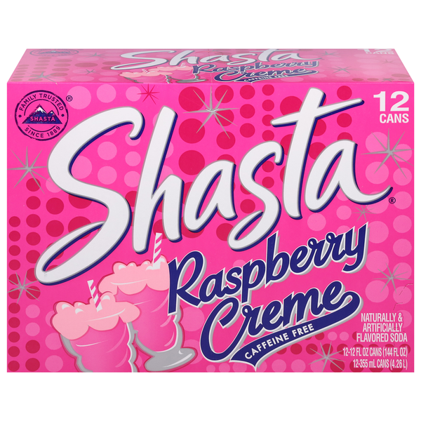 Soft Drinks Shasta Soda, Caffeine Free, Raspberry Creme hero